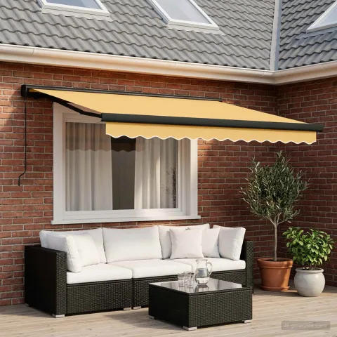 vidaXL Copertină retractabilă Nisipiu 300 x 250 cm Pânză și Aluminiu