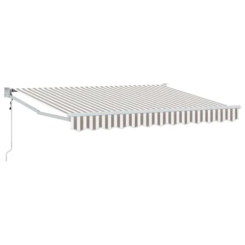 vidaXL Copertină retractabilă Gri deschis și alb. 3,5 x 2,5 m