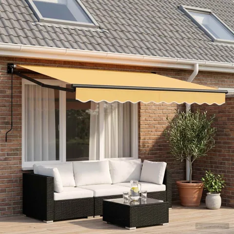 vidaXL Copertină retractabilă Nisipiu 3,5 x 2,5 m