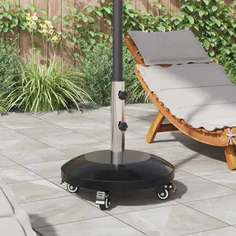 vidaXL Bază de parasol din granit cu roți pentru stâlp de 40-50 mm