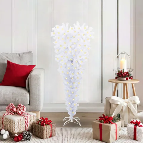 vidaXL Brad de Crăciun artificial cu 150 LED Alb 120 cm PVC și Oțel
