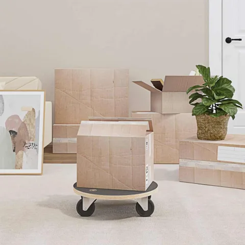 vidaXL Trolly de transport 6 buc. Gri placaj