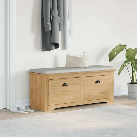 vidaXL Bancă de hol BODO Maro miere 118 x 40 x 50 cm Lemn prelucrat