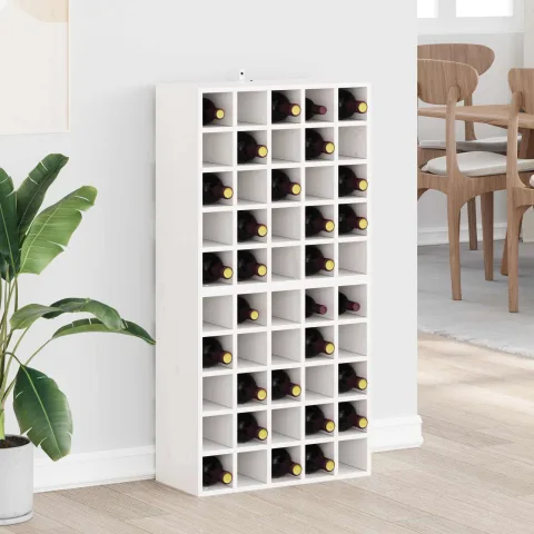 vidaXL Raft pentru vin 2 buc. Alb 56 x 25 x 56 cm Lemn de pin masiv