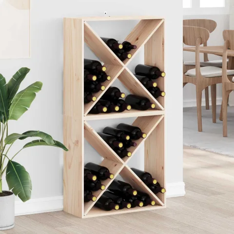 vidaXL Raft pentru vin 2 buc. natural 62 x 25 x 62 cm