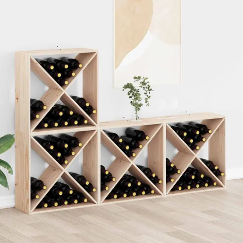 vidaXL Raft pentru vin 4 buc. natural 62 x 25 x 62 cm