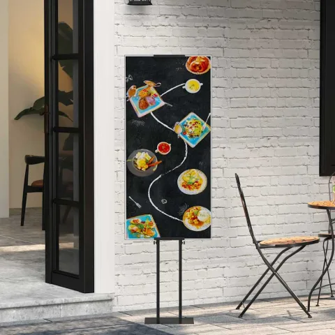 vidaXL Panouri pentru Târguri Negru 30 x 23,5 x 210 cm Oțel