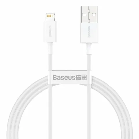 CABLU alimentare si date Baseus Superior, Fast Charging Data Cable pt. smartphone, USB la Lightning Iphone 2.4A, 1m, alb CALYS-A02