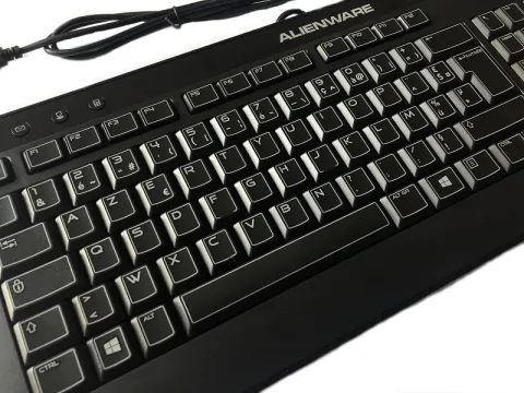 Tastatura ALIENWARE, layout: franceza, Multimedia, USB, Negru