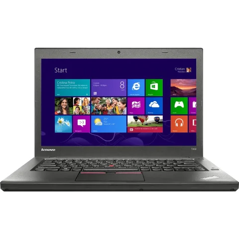 Laptop Lenovo ThinkPad T450, Intel Core i5-5300U, 2.30 GHz, HDD: 500 GB, RAM: 8 GB, video: Intel HD Graphics 5500, webcam, 14' LCD, 1600 x 900