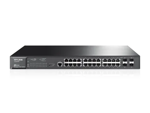 Switch TP-LINK TL-SG3424P, Porturi 24 x RJ-45 10/100/1000, 4 x SFP, Metal Case