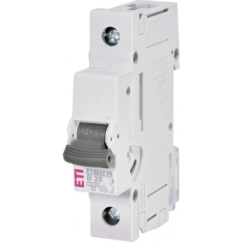 Siguranta automata 1P 20A, 6kA, curba B ETIMAT P6 Eti 001900011