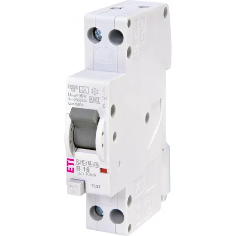 Siguranta automata diferentiala RCBO 1P+N 16A/10mA B TIP A 6kA KZS-1M-UNI Eti 002176004