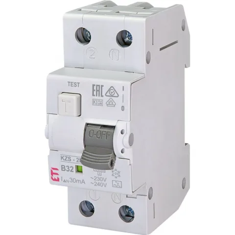 Intrerupator automat diferential RCBO KZS-2M 1P+N 32A/30mA curba B tip A Eti 002173207
