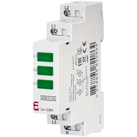 Lampa de semnalizare ETI, LED, verde, 230VAC, sina DIN Eti 002471556