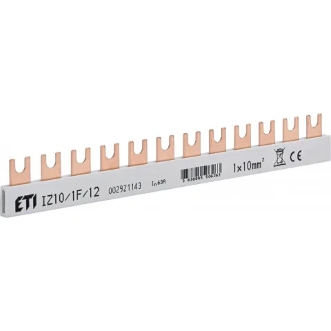 Busbar 1P 12M 10mmp 63A tip furca IZ10/1F/12 Eti 002921143