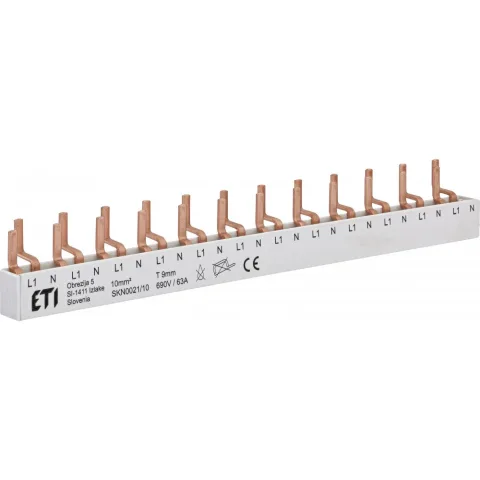Busbar 1P+N, tip pin, 12 module, 63A SKN0021/10 Eti 002921150