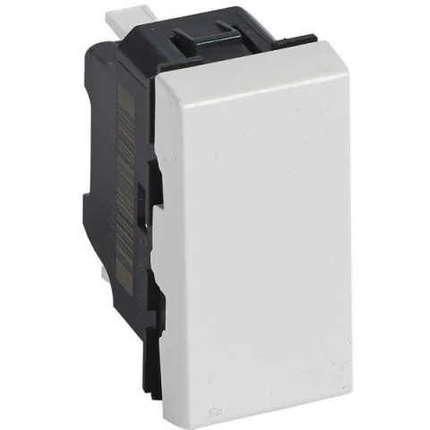 Buton cu revenire Legrand Mosaic 078714, 1P, 1M, 6A, culoare alba, antimicrobian / 078714L