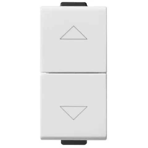 Pulsant dublu 1 modul inter-blocat Vimar Neve Up 09062, 1P NO+NO 10A alb