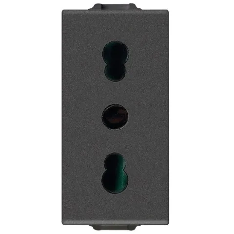 Priza 1 modul standard italian Vimar Neve Up 09203.CM, 2P+E 16A P17/11 carbon matt