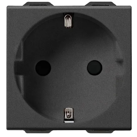 Priza schuko SICURY 2 module Vimar Neve Up 09208.CM, 2P+E 16A carbon matt