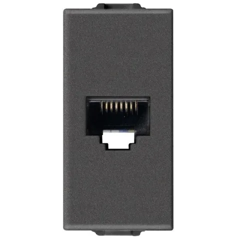 Priza internet 1 modul Vimar Neve Up 09338.9.CM, RJ45 cat5e Netsafe UTP carbon matt