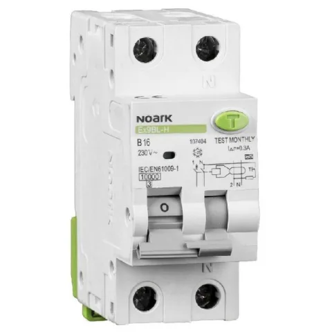 Intreruptor automat diferential RCBO Ex9BL-H 1P+N C32 300mA curba C, tip AC Noark 107557