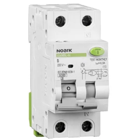Intrerupator automat diferential RCBO 1P+N 6A/30mA tip AC curba B Noark 107619