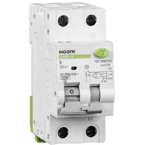 Intrerupator automat cu diferential RCBO Ex9BL-N 1P+N 20A/30mA, curba C, tip AC, 6kA Noark 107631