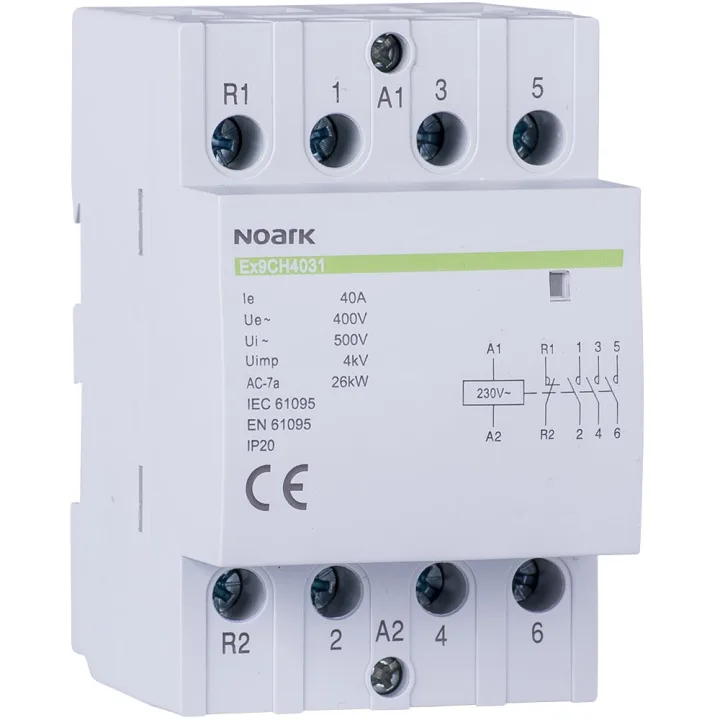 Contactor modular 230VAC, 4P, 63A, 4ND Noark 102427
