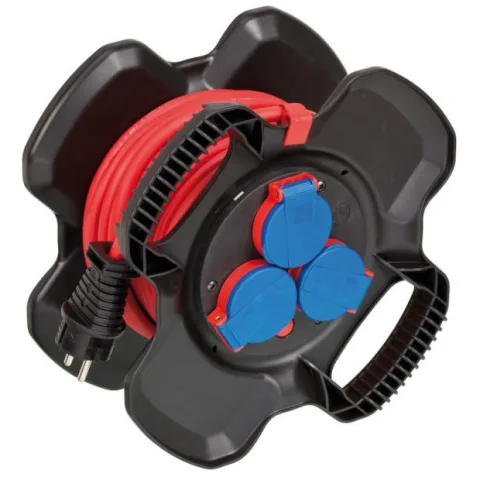 Prelungitor exterior Brennenstuhl X-Gum cu tambur, 3 prize, AT-N05V3V3-F 3G1.5, 10m, IP44 1169717100