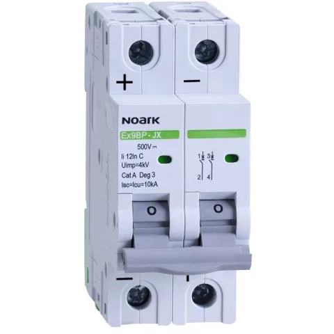 Siguranta automata curent continuu Ex9BP-JX(+) 2P 25A 500V curba C Noark 110088