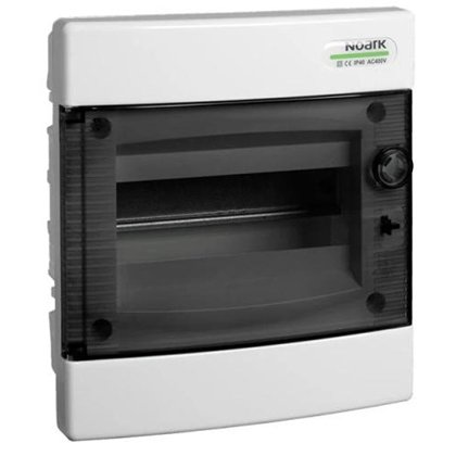 Cofret de distributie din plastic, Noark 110818 PNF 4T, montare incastrata, usa transparenta, IP40, 1 rand, 4 module
