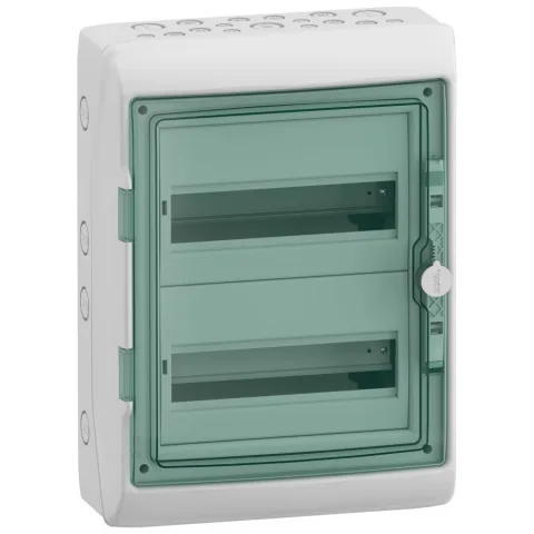 Tablou electric aparent Kaedra, Ip 65, 2 X 12 Module, Usa Transparenta, Schneider, 13983