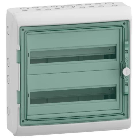 Tablou electric aparent Kaedra, Ip 65, 2 X 18 Module, Usa Transparenta, Schneider, 13984