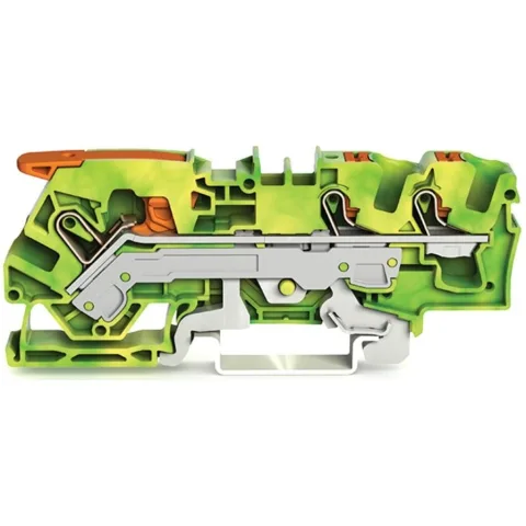 Clema sir Wago 2106-5307, 3 conexiuni, 6 mm, verde-galben, TopJobs Clamp