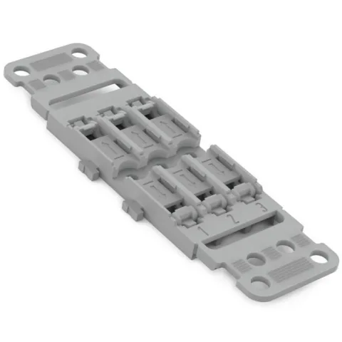 Set 5 bucati suporti pentru 3 cleme prelungire cabluri Wago cu prindere pe sina Wago 221-2503