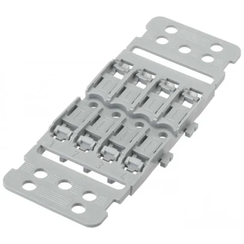 Set 5 bucati suporti pentru 4 cleme prelungire cabluri Wago cu prindere pe sina Wago 221-2504