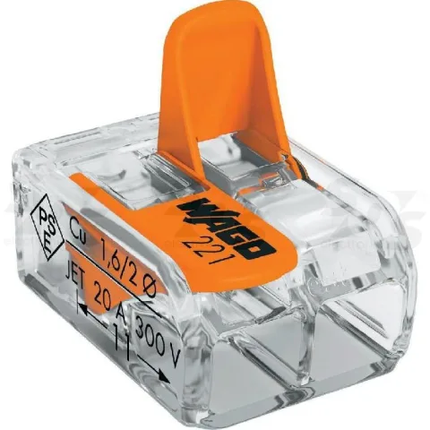 Set 10 cleme cu maneta 4mm2 2 pini max.32A Wago 221-412