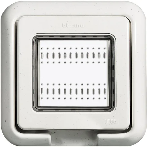 Placa ornament 2 module IP55 Bticino Living Light 24602N, alb