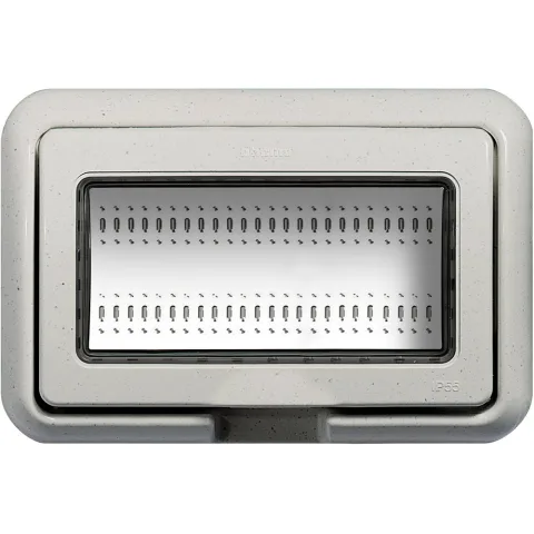 Placa ornament 4 module IP55 Bticino Living Light 24604N, alb