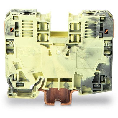 Clema Power Cage pe sina DIN conductor 6.....35 mm Wago 285-131, gri-galben