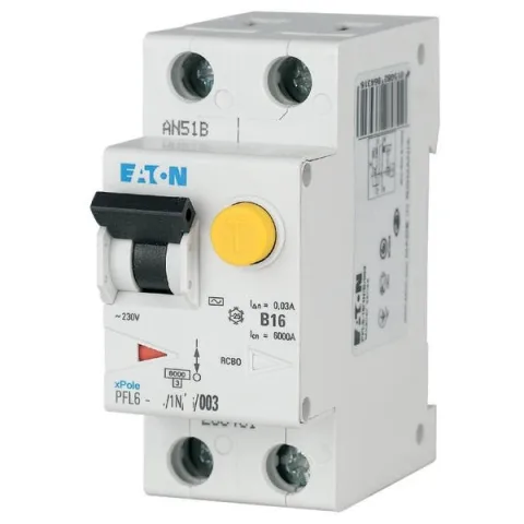 Intrerupator automat diferential RCBO 1P+N 10A / 30mA PFL6-10/1N/C/003 tip AC Eaton 286465
