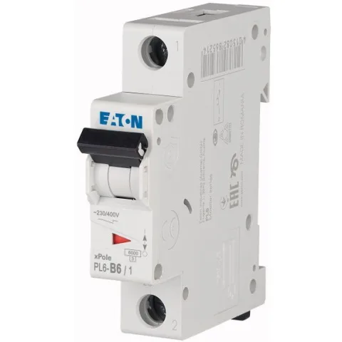 Siguranta automata 1P 6A curba B 6kA Eaton 286518 PL6-B6/1