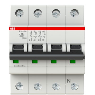 Siguranta automata 3P+N 16A curba D ABB 2CDS253103R0161