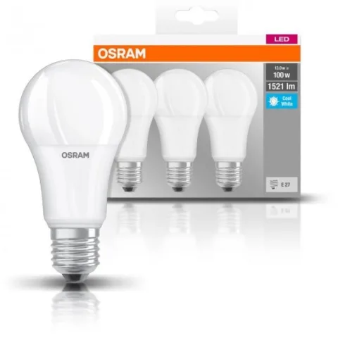 Set 3 becuri led 13 W/4000K( lumina neutra ) echivalent bec clasic 100W E27 Osram 4058075819559