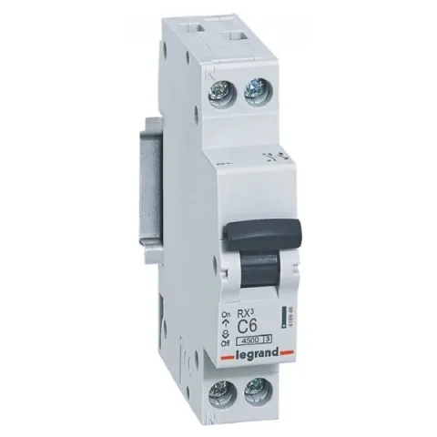 Siguranta automata 1P+N 6A 4.5kA curba C Legrand 419946