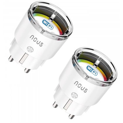 Set 2 prize inteligente Nous A1, Wi-Fi, 15A/3450W, monitorizare energie , control vocal, compatibil Google Assistant, amazon alexa 5907772033456
