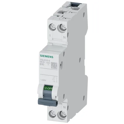 Siguranta automata 1P+N 10A curba B 6kA Siemens 5SL6010-6