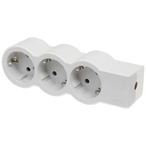 Prelungitor 3P 0m fara cordon standard 3x2P+T alb-gri Legrand 694573